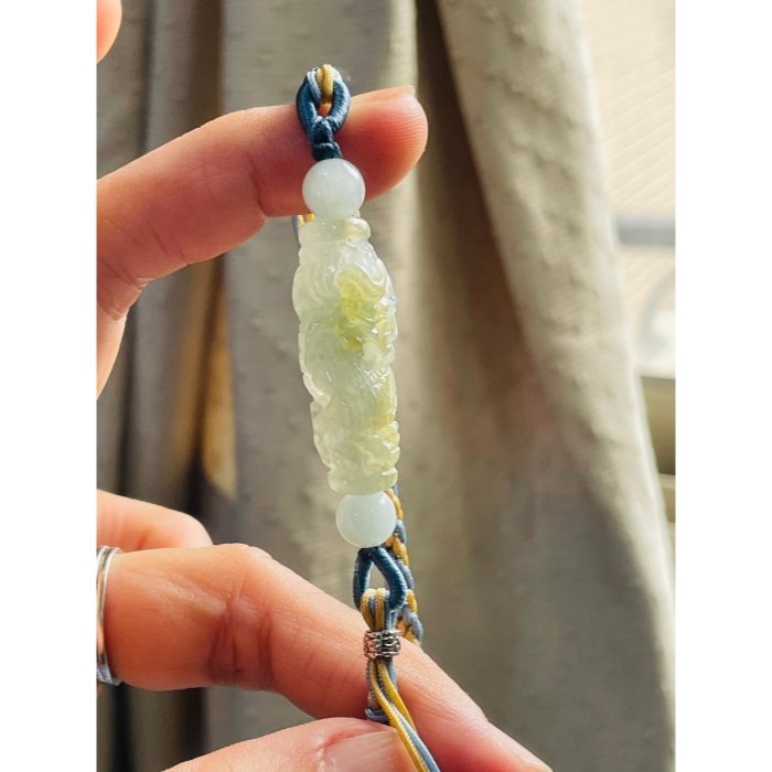 天然A貨緬甸玉 冰種黃加綠360度環繞滿雕一條龍翡翠龍珠/天珠手鍊 16cm手圍 泛光透繩晴底過度冰檸檬黃-細節圖3
