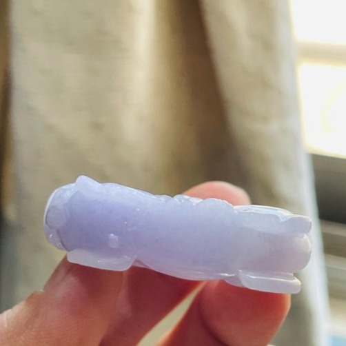 天然A貨緬甸玉 冰潤粉紫滿色全立體地藏王菩薩翡翠佛牌 冰過底粉嫩紫 色滿聚色不失色 法相清晰 坐騎立體-細節圖5