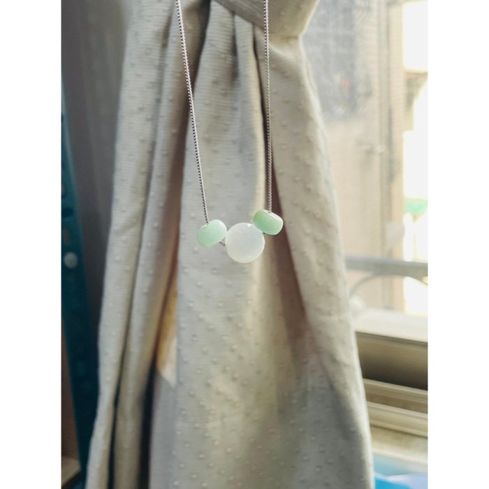 天然A貨緬甸玉 冰潤淡藍綠12.7mm圓珠翡翠項鍊 48cm長 膠潤完美近白大咪珠 搭配10咪果綠鼓珠-細節圖8
