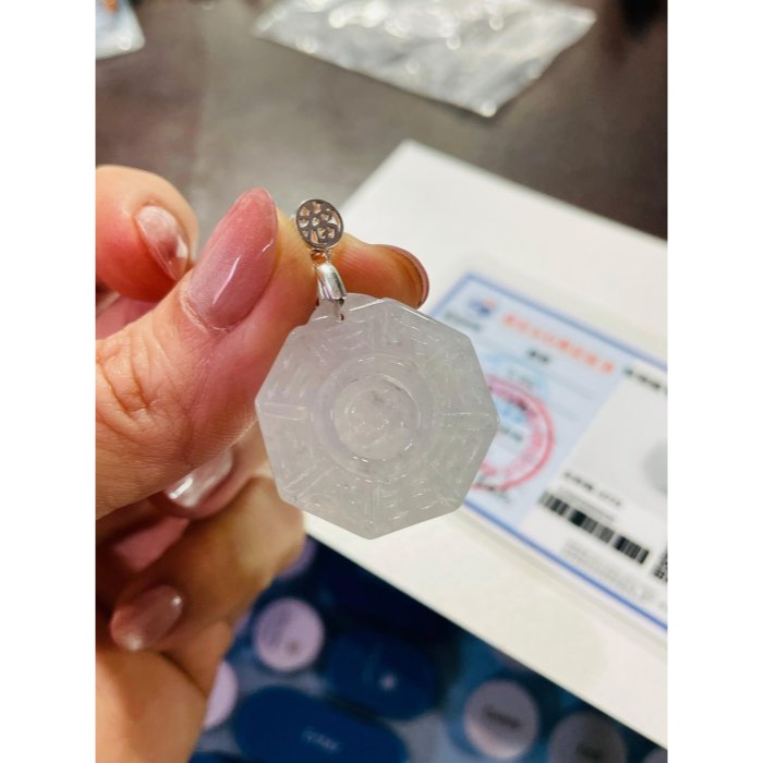 天然A貨緬甸玉 高冰黑冰太極小八卦翡翠玉墜 晶透冰烏雞全化透手正冰料 配戴輕巧無壓力-細節圖9