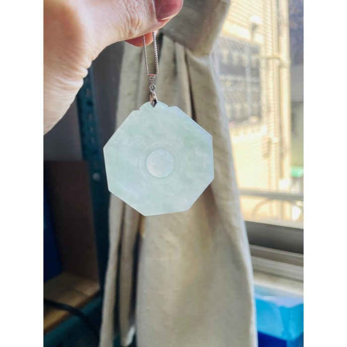 天然A貨緬甸玉 冰飄花太極大八卦翡翠玉墜 晶透冰綠老料 有種有色透手 大牌形請留意尺寸-細節圖8