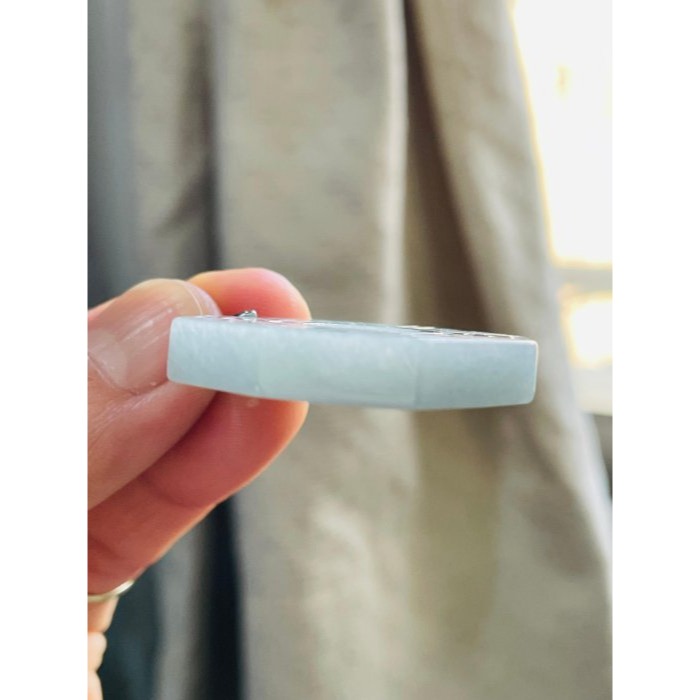 天然A貨緬甸玉 老坑藍綠太極八卦翡翠玉墜 細潤芙蓉底庄 透光乾淨滿底色 易配戴大小-細節圖4