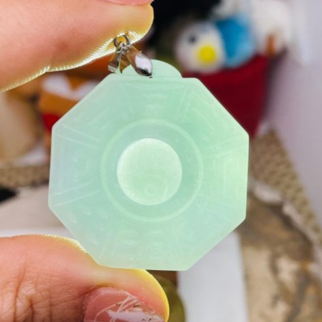 天然A貨緬甸玉 老坑藍綠太極八卦翡翠玉墜 細潤芙蓉底庄 透光乾淨滿底色 易配戴大小-細節圖9