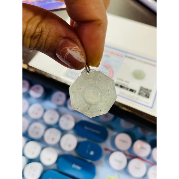 天然A貨緬甸玉 冰種黑冰太極小八卦翡翠玉墜 晶透起光感黑全化底妝 配戴輕巧無壓力-細節圖11