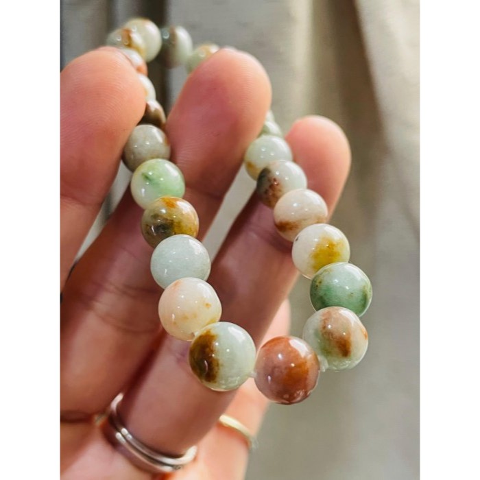 天然A貨緬甸玉 細潤多寶8.3mm圓珠翡翠手串/手鍊17cm手圍 天然紅橘黃綠 顆顆多彩帶色 完美度99%-細節圖7
