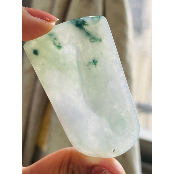 天然A貨緬甸玉 冰春彩帶飄花阿彌陀佛翡翠佛牌 粉春彩底色 藍花增彩 精開慈悲莊嚴法像-細節圖8