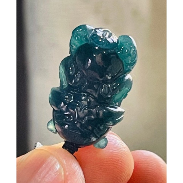 天然A貨翡翠 膠潤危藍全立體Q版小老虎翡翠玉墜 全透光冰潤藍水 色滿勻稱 可愛小胖虎-細節圖7