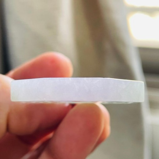 天然A貨緬甸玉 冰潤粉春彩太極八卦翡翠玉墜 帶冰粉嫩紫綠雙彩底色 藏一抹金 大小合宜易配戴-細節圖6