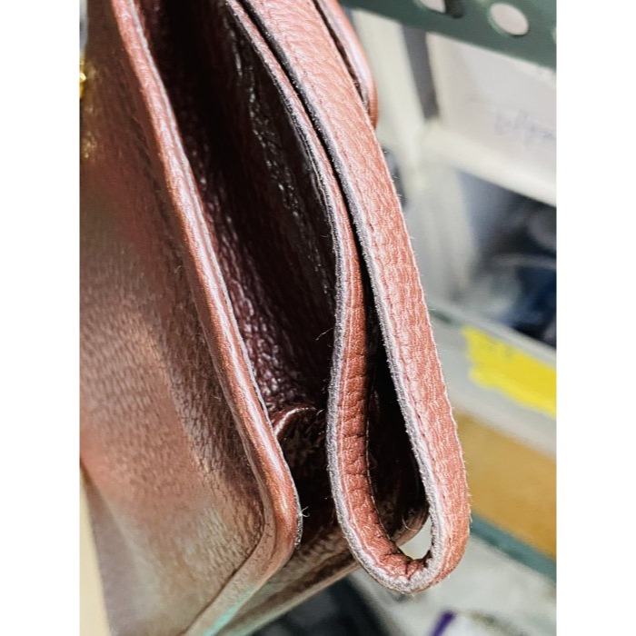 98成新正品~BALLY 咖啡色荔枝紋全牛皮男士壓扣手拿包 低調個性化大哥包-細節圖6