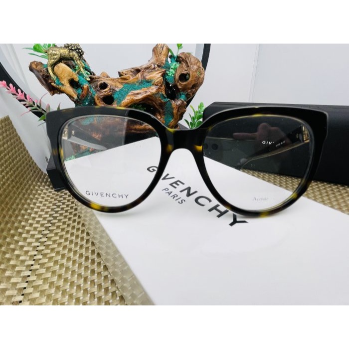 全新正品~GIVENCHY 紀梵希HAVANA平光鏡框/眼鏡 深咖色 全配 哈瓦那 文青款-細節圖3