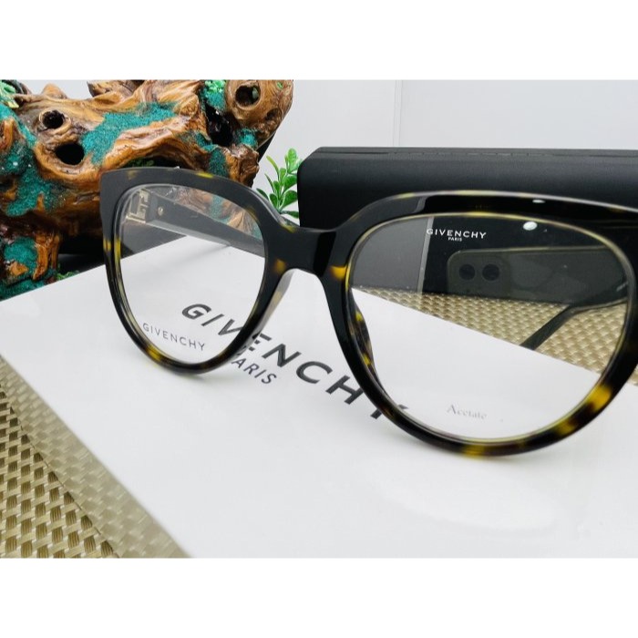 全新正品~GIVENCHY 紀梵希HAVANA平光鏡框/眼鏡 深咖色 全配 哈瓦那 文青款-細節圖4