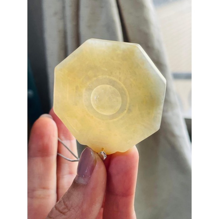 天然A貨緬甸玉 老坑黃雙彩太極八卦翡翠玉墜 起冰油黃霧層成色飽和 包覆雪梨肉 帶冰油度佳-細節圖7