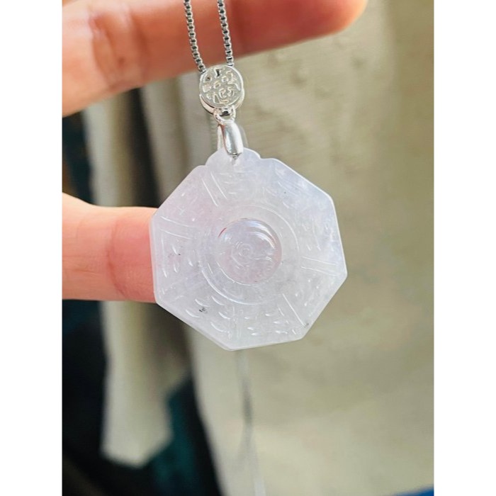 天然A貨緬甸玉 高冰黑冰太極小八卦翡翠玉墜 晶透冰烏雞全化透手正冰料 配戴輕巧無壓力-細節圖4