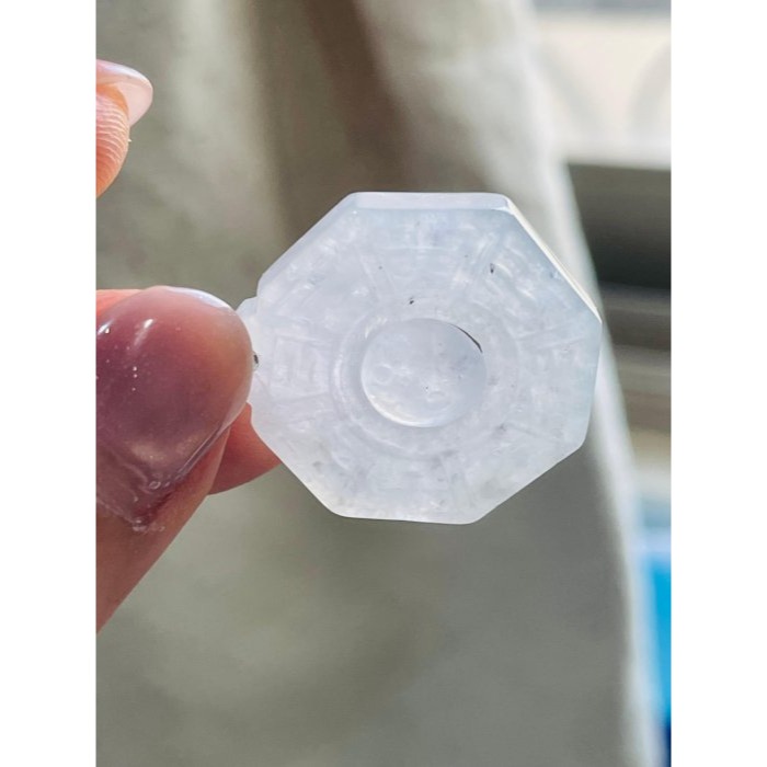 天然A貨緬甸玉 高冰黑冰太極小八卦翡翠玉墜 晶透冰烏雞全化透手正冰料 配戴輕巧無壓力-細節圖6