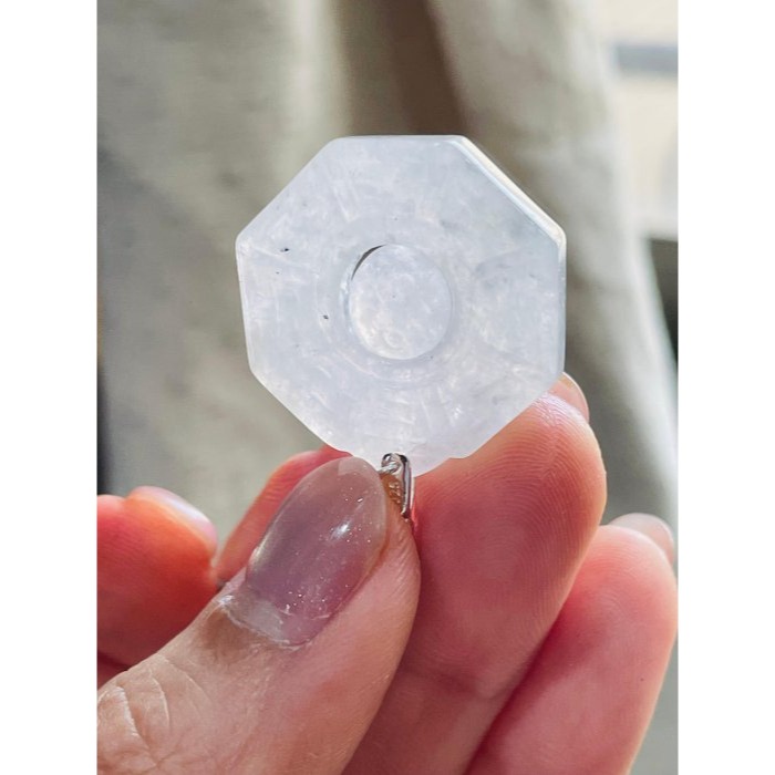 天然A貨緬甸玉 高冰黑冰太極小八卦翡翠玉墜 晶透冰烏雞全化透手正冰料 配戴輕巧無壓力-細節圖7