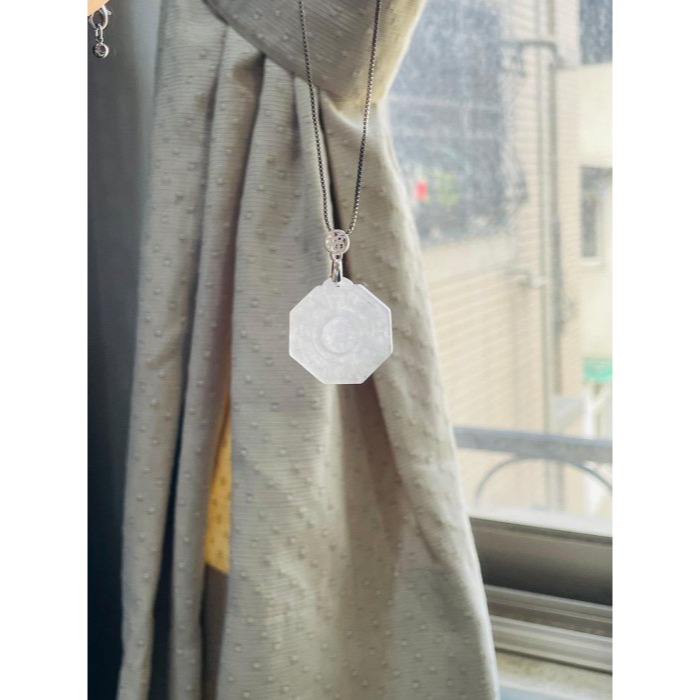 天然A貨緬甸玉 高冰黑冰太極小八卦翡翠玉墜 晶透冰烏雞全化透手正冰料 配戴輕巧無壓力-細節圖8