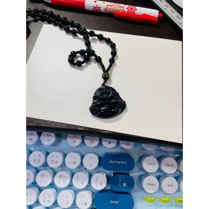 天然A貨緬甸玉 墨翠純黑雙拋工精雕佛公/彌勒佛翡翠佛墜 鏡面光澤 肚飽滿有財 法像福氣 霧亮雙工藝-細節圖11