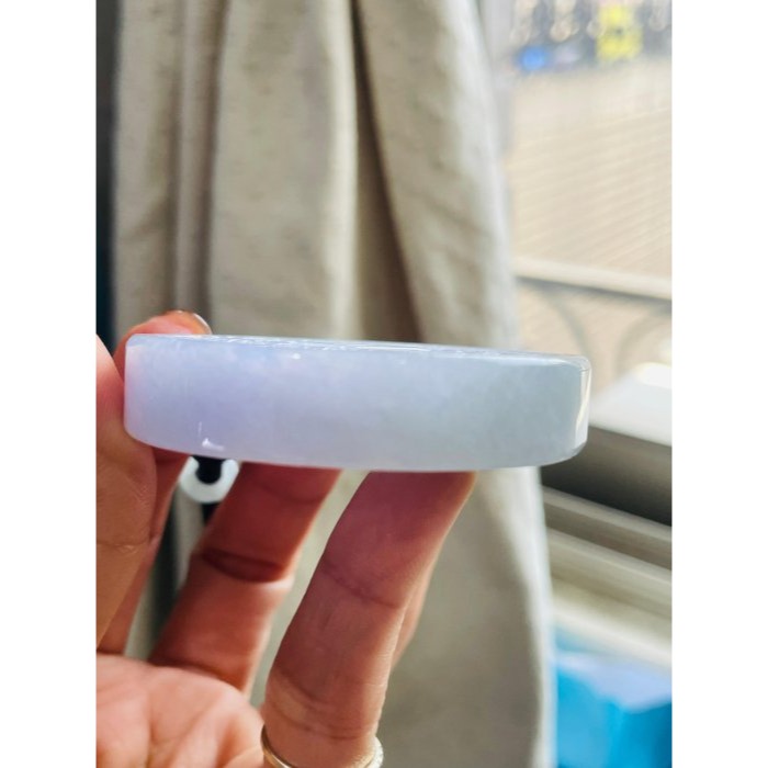 天然A貨緬甸玉 冰潤粉春彩太上老君急急如律令翡翠八卦玉牌 細肉過底粉紫綠 色滿厚實鐲心一開 有分量請留意尺寸-細節圖7