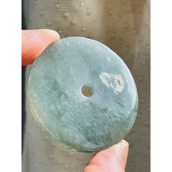 天然A貨緬甸玉 冰潤油青太上老君急急如律令翡翠玉墜 起冰透手滿色油綠  鐲心料一刀切牌形-細節圖4
