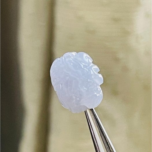 天然A貨緬甸玉 冰潤櫻花紫360度手工微雕一條龍翡翠小龍珠 整顆起冰滿色淡紫 晶透無棉色淡好水頭-細節圖5