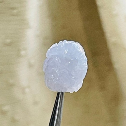 天然A貨緬甸玉 冰潤櫻花紫360度手工微雕一條龍翡翠小龍珠 整顆起冰滿色淡紫 晶透無棉色淡好水頭-細節圖6