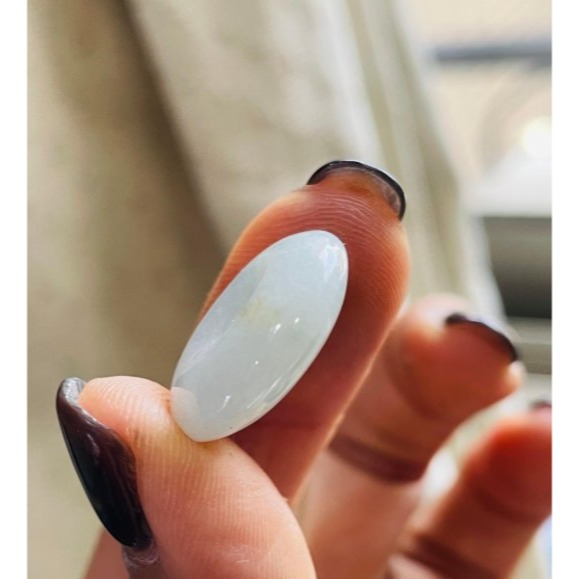 天然A貨緬甸玉 細潤白冰藏金平安扣翡翠玉墜 平滑無沙坑眼 底庄乾淨 型飽滿小胖扣-細節圖5