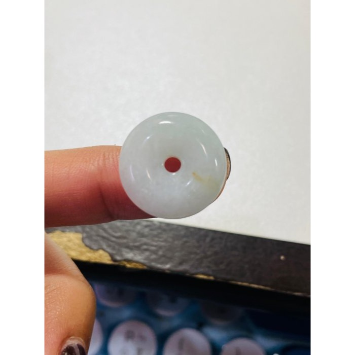 天然A貨緬甸玉 細潤白冰藏金平安扣翡翠玉墜 平滑無沙坑眼 底庄乾淨 型飽滿小胖扣-細節圖10