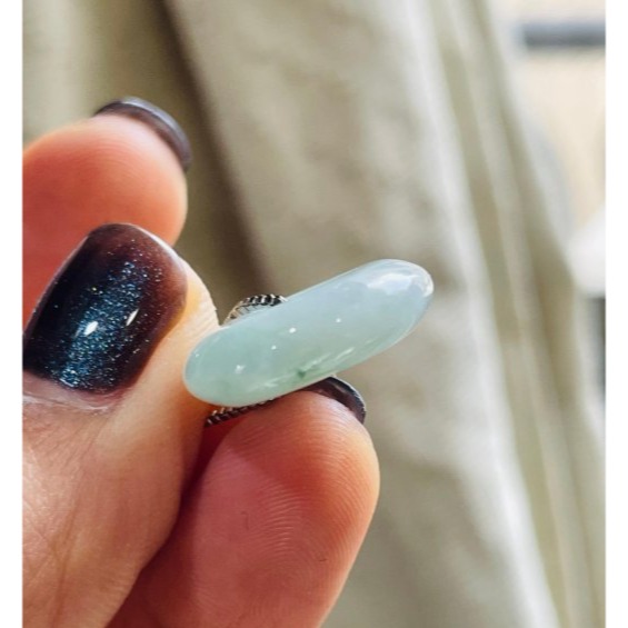 天然A貨緬甸玉 細潤淺藍綠平安扣翡翠玉墜 平滑無沙坑眼 底庄乾淨 型飽滿小胖扣-細節圖6