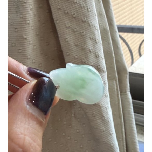 天然A貨緬甸玉 冰潤飄花小狐仙翡翠玉墜 冰潤底庄 大抹綠花前後點綴 小小的型飽滿 易配戴大小-細節圖8