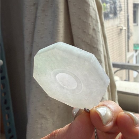 天然A貨緬甸玉 冰潤粉春彩綠太極八卦翡翠玉墜 起冰淡紫粉綠 色淡粉嫩好水頭 易配戴大小-細節圖5