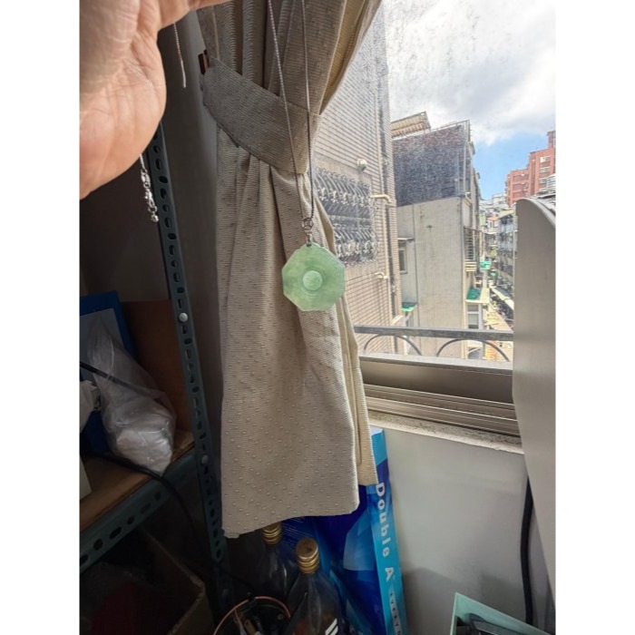 天然A貨緬甸玉 冰青綠太極八卦翡翠玉墜 滿綠底色 厚冰透手 配戴無壓力大小 上身妥妥綠-細節圖8