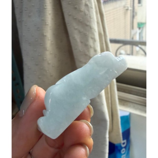 天然A貨緬甸玉 老坑藍綠全立體雕彌勒佛/佛公翡翠擺件 細潤芙蓉底庄 乾淨清爽天空藍底色-細節圖5
