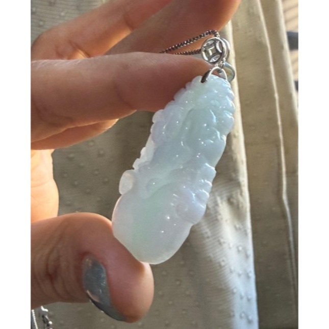 天然A貨緬甸玉 細潤亮春彩家肥屋潤翡翠玉墜 滿色粉紫綠雕小福豬 聚寶盆 色滿鮮亮-細節圖4