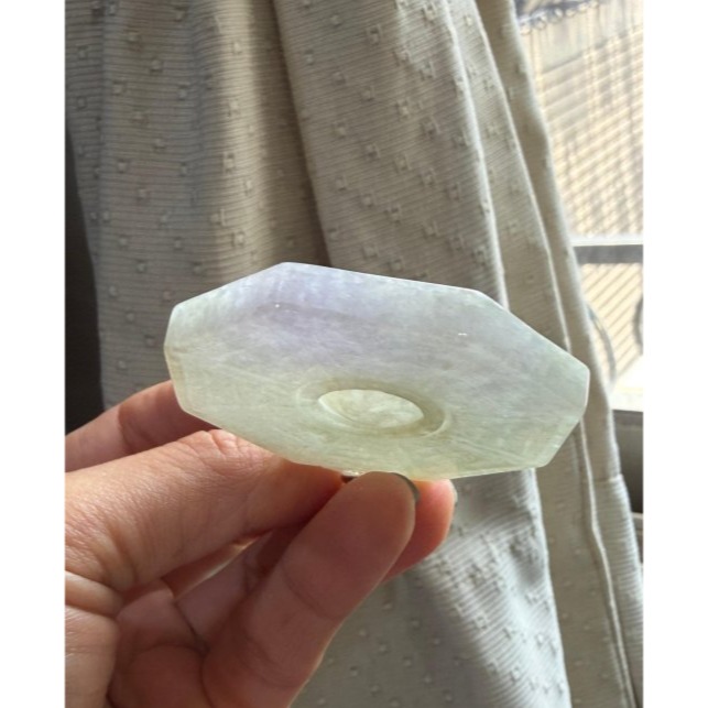 福利價~天然A貨緬甸玉 冰潤淡春彩太極大八卦翡翠玉墜 厚庄起冰有水頭 紫亮 淡綠帶黃 色帶灰感-細節圖4
