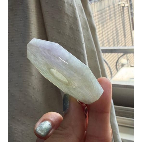 福利價~天然A貨緬甸玉 冰潤淡春彩太極大八卦翡翠玉墜 厚庄起冰有水頭 紫亮 淡綠帶黃 色帶灰感-細節圖5