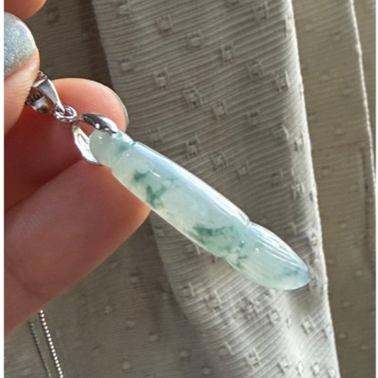 天然A貨緬甸玉 冰飄花一筆青雲翡翠玉墜 晶透冰膠底庄 藍花滿滿環繞 立體飽滿易配戴-細節圖2
