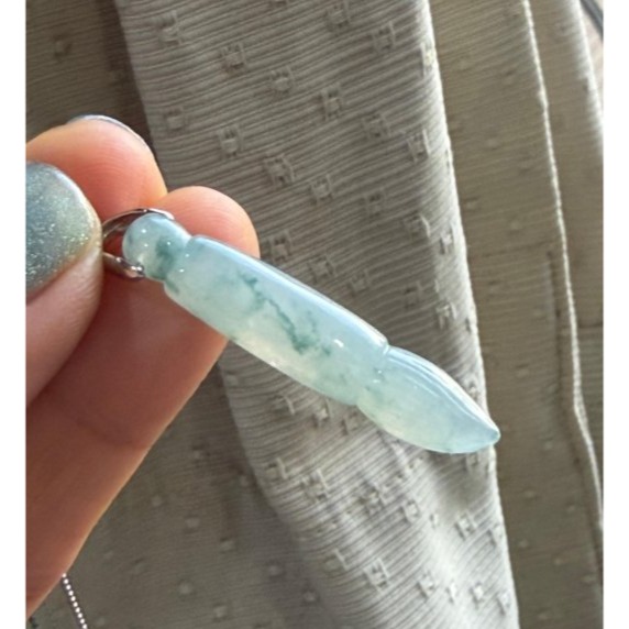 天然A貨緬甸玉 冰飄花一筆青雲翡翠玉墜 晶透冰膠底庄 藍花滿滿環繞 立體飽滿易配戴-細節圖3