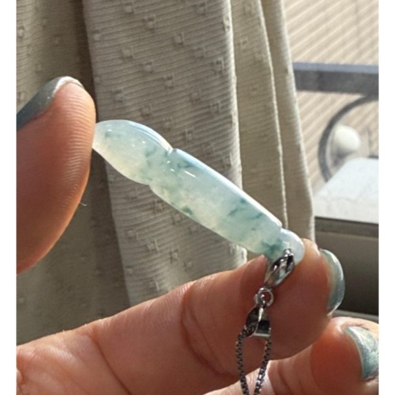 天然A貨緬甸玉 冰飄花一筆青雲翡翠玉墜 晶透冰膠底庄 藍花滿滿環繞 立體飽滿易配戴-細節圖5