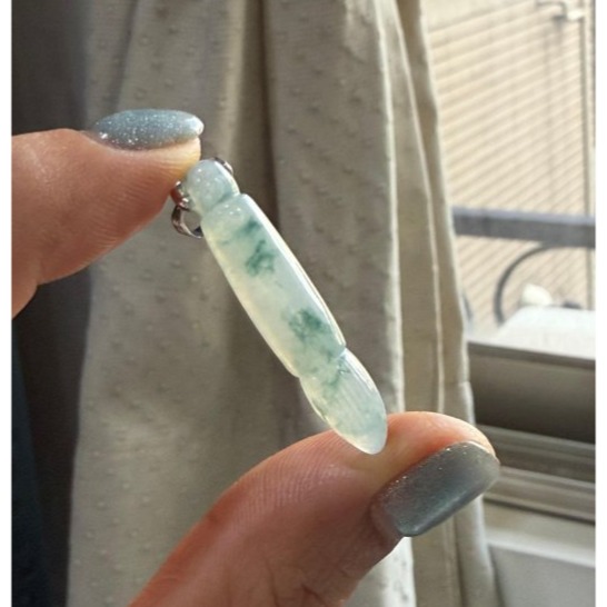 天然A貨緬甸玉 冰飄花一筆青雲翡翠玉墜 晶透冰膠底庄 藍花滿滿環繞 立體飽滿易配戴-細節圖7