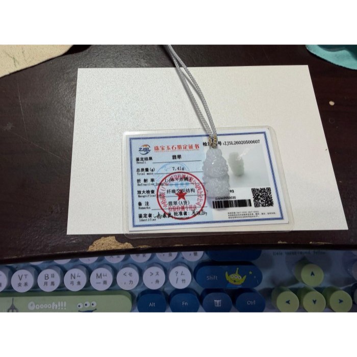 天然A貨緬甸玉 白冰純色全立體Q版如意媽祖/天上聖母翡翠玉墜 乾淨冰冰底妝 法相圓嘟可愛 輕巧易配戴-細節圖10
