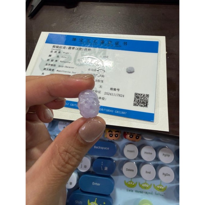 天然A貨緬甸玉 冰潤粉紫360度手工微雕一條龍翡翠小龍珠 過底滿色紫 色滿聚色水頭好 紫能見-細節圖9