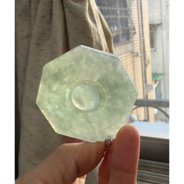 天然A貨緬甸玉 冰晴綠太極大八卦翡翠玉墜 冰綠滿底色 厚庄顯色透手影 種色兼具老冰料-細節圖7