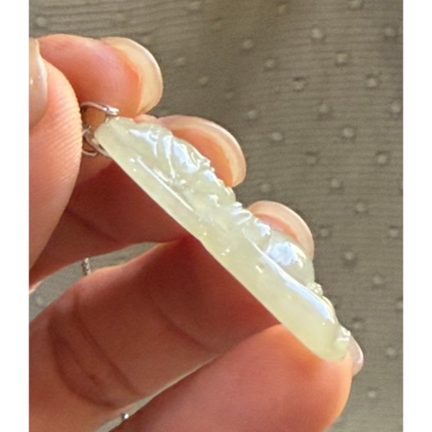 天然A貨緬甸玉 冰梨黃滿色財神翡翠玉墜 有厚度肚圓澎有財 法像和藹 色勻稱冰透光 配戴無壓力大小-細節圖6