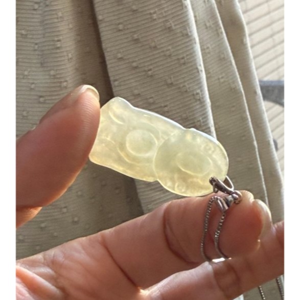 天然A貨緬甸玉 冰梨黃滿色財神翡翠玉墜 有厚度肚圓澎有財 法像和藹 色勻稱冰透光 配戴無壓力大小-細節圖7