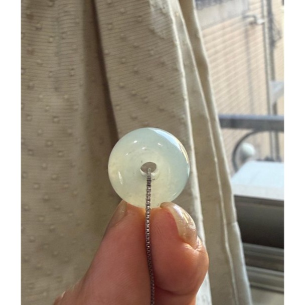 天然A貨緬甸玉 冰種老形膠珠平安扣翡翠玉墜 起光感冰膠底妝 淺晴綠底色 9.6咪飽胖甜甜圈-細節圖5