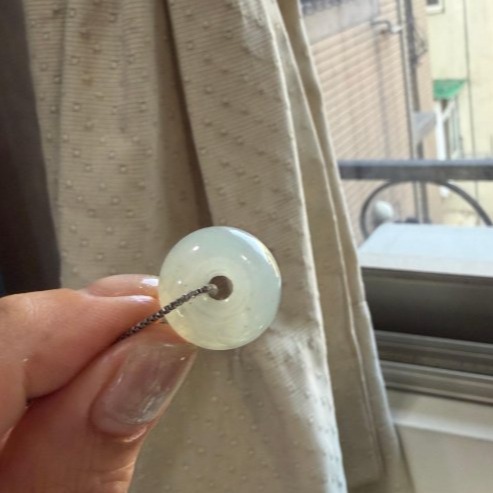 天然A貨緬甸玉 冰種老形膠珠平安扣翡翠玉墜 起光感冰膠底妝 淺晴綠底色 9.6咪飽胖甜甜圈-細節圖7