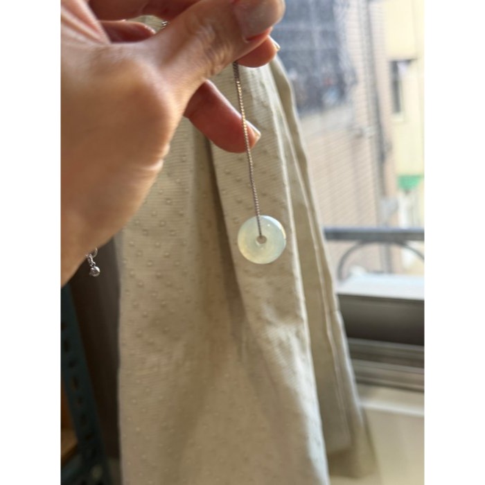 天然A貨緬甸玉 冰種老形膠珠平安扣翡翠玉墜 起光感冰膠底妝 淺晴綠底色 9.6咪飽胖甜甜圈-細節圖8