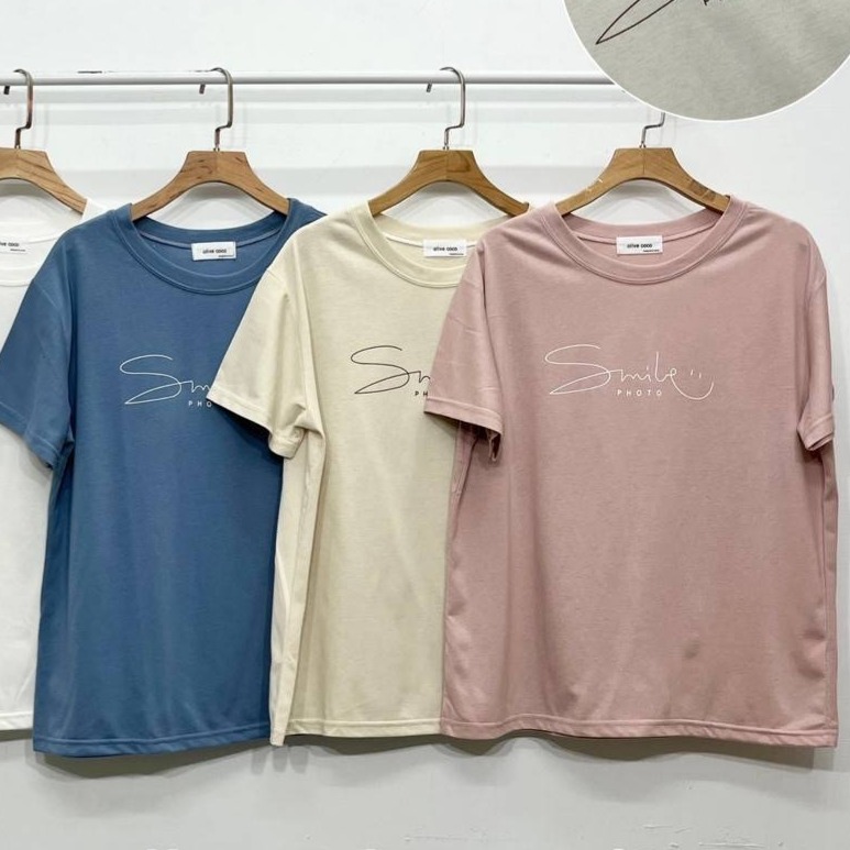 Smile草寫笑臉棉T 修身款 2876 星期三小姐 Ms.wednesday-細節圖2
