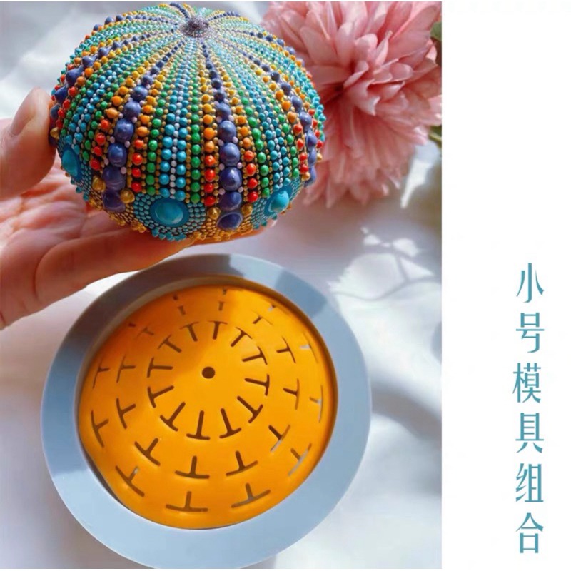 DIY鼓面石頭 硅膠分圓定位弧面模板 曼陀羅-細節圖2