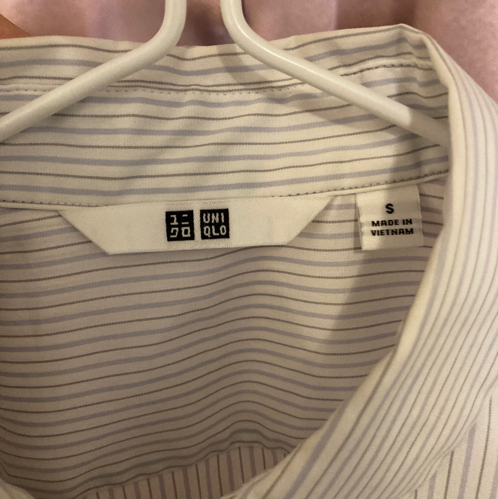 Uniqlo 襯衫 條紋襯衫女襯衫 S SUPIMA COTTON 彈性府網襯衫-細節圖3